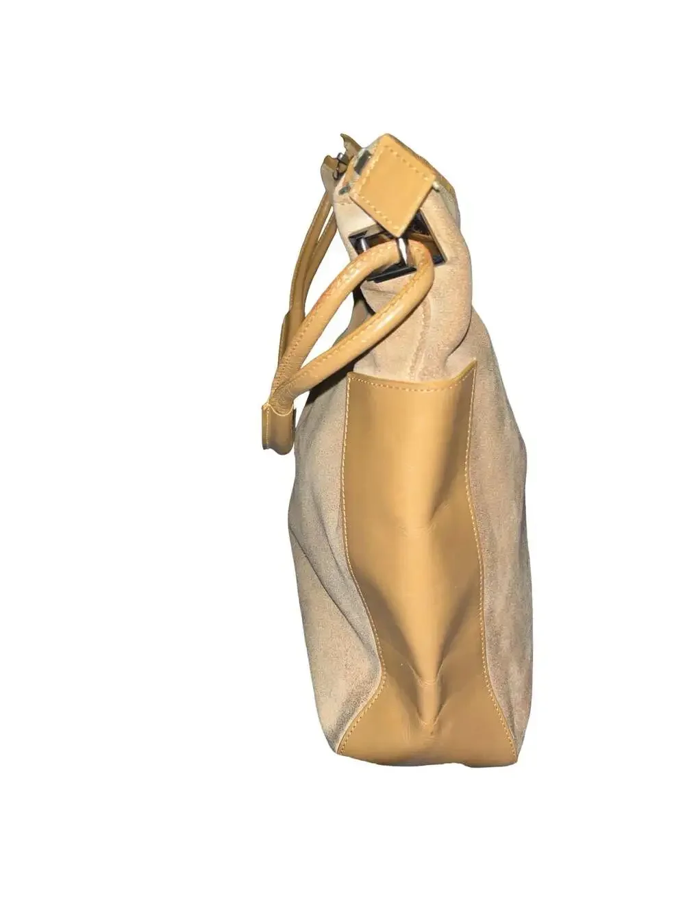 Gucci shoulder bag beige suede ?~ leather Authentic used T17202